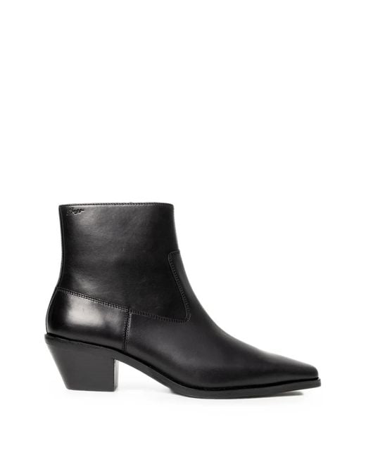 Boss Black Pointed-Toe Leather Ankle Boots