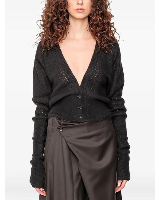 Andrea Ya'aqov Black V-Neck Cardigan