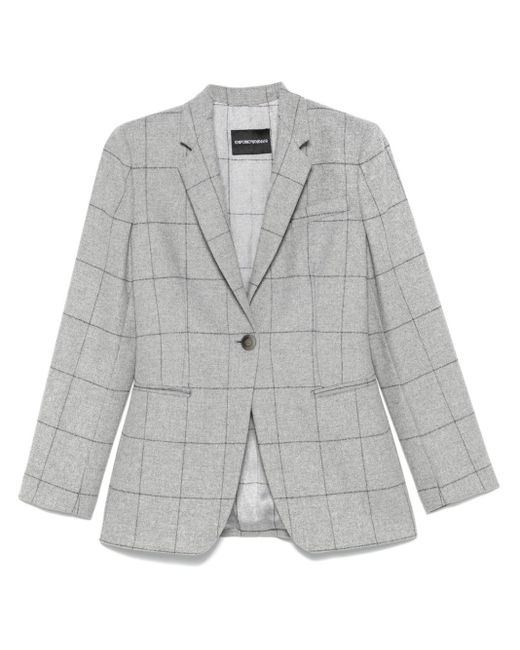 Emporio Armani チェック ジャケット グレー | Lyst
