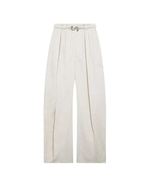 Sportmax White Belted Pleated Trousers