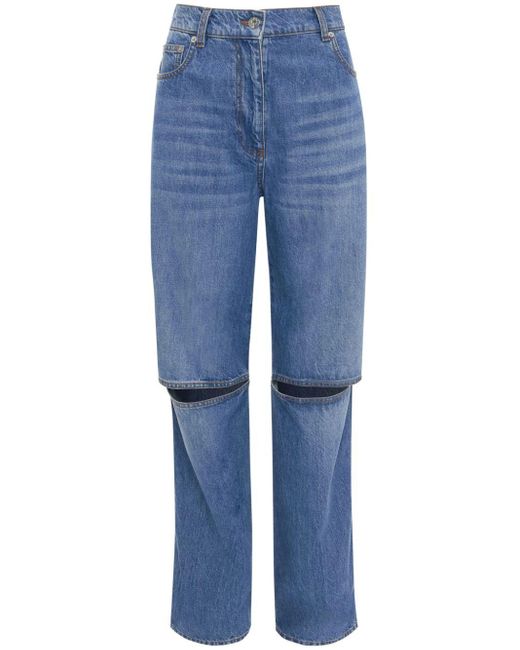 Jeans dritti con dettaglio cut-out di J.W. Anderson in Blue
