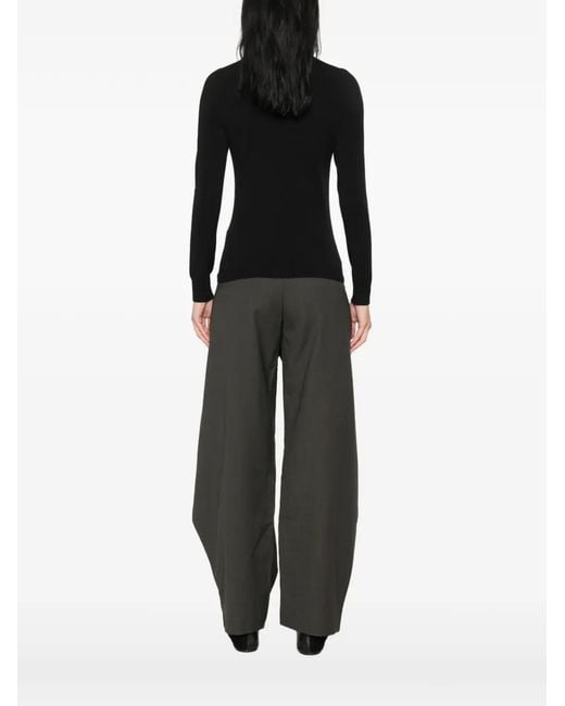 ERMANNO FIRENZE Black High-Neck Ribbed-Trim Sweater