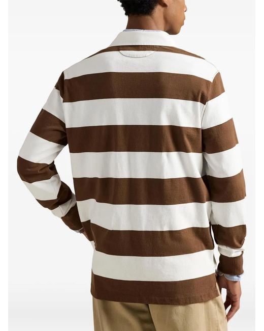 Polo Ralph Lauren White Striped Long-Sleeve Polo Shirt for men