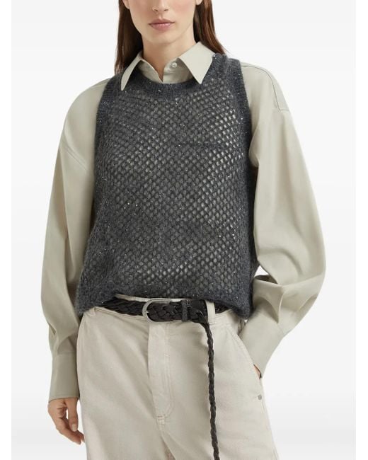 Brunello Cucinelli Black Knitted Top