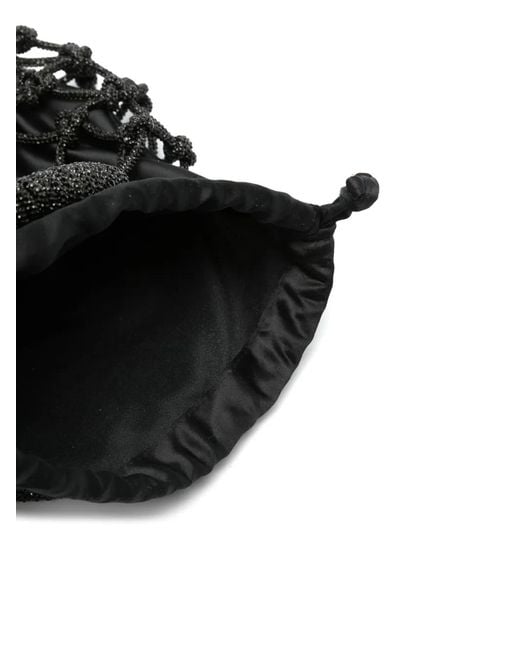Kurt Geiger Black Small Drench Macrame Crystal Bag