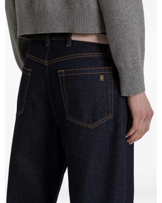 Alberta Ferretti Blue Contrast-Stitching Jeans
