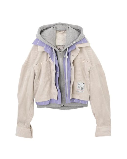 Maison Mihara Yasuhiro White Distressed Denim Jacket