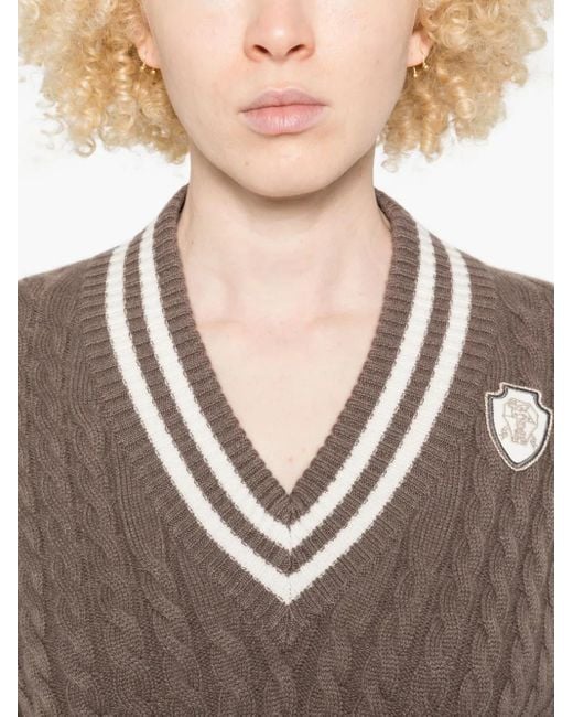 Brunello Cucinelli ケーブルニット セーター Brown