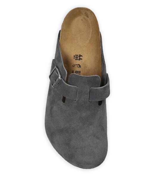 Birkenstock Gray Boston Suede Clogs for men