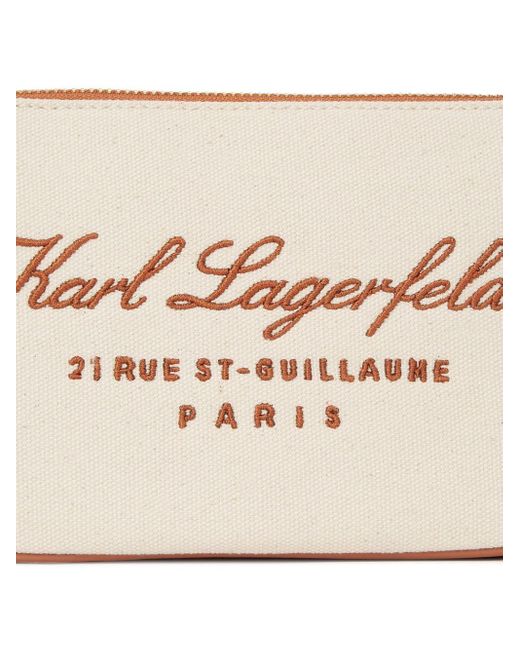 Karl Lagerfeld Natural Hotel Karl Canvas Clutch Bag