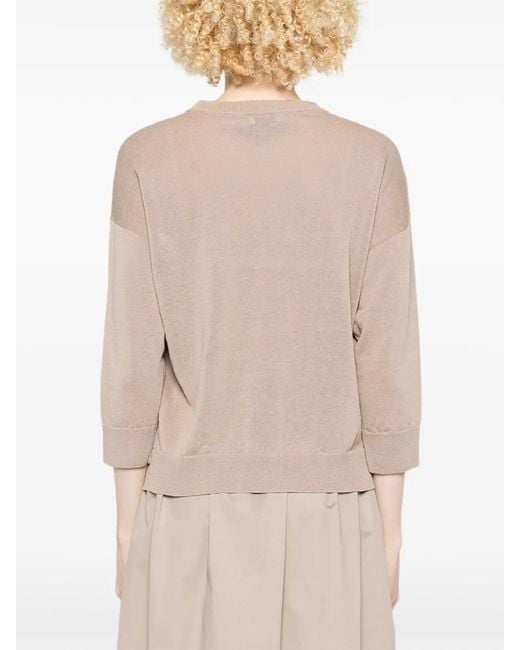 Peserico Natural Embellished Sweater