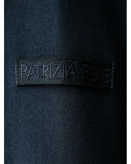 Patrizia Pepe Blue Zip-Up Cropped Hoodie