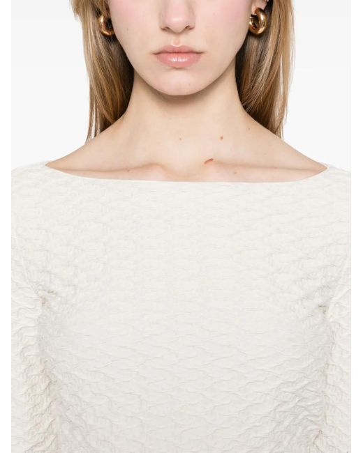Emporio Armani White Strukturiertes Oberteil