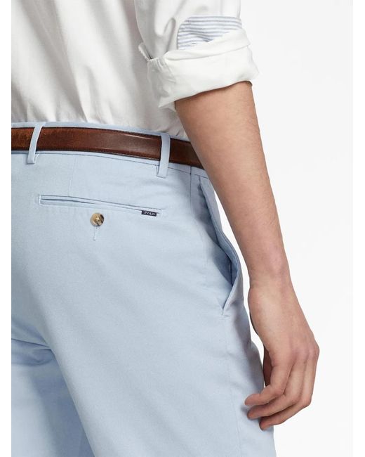 Polo Ralph Lauren Blue Logo-Tag Cotton Trousers for men