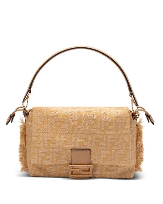 Fendi Brown Medium Mamma Baguette Fringed Shoulder Bag