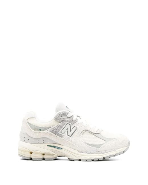 New Balance White 2002 R Logo Appliqué Lifestyle Sneakers for men