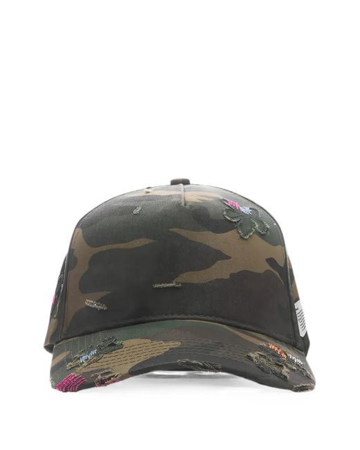 NAHMIAS Gray Distressed Camouflage-Print Baseball Cap for men