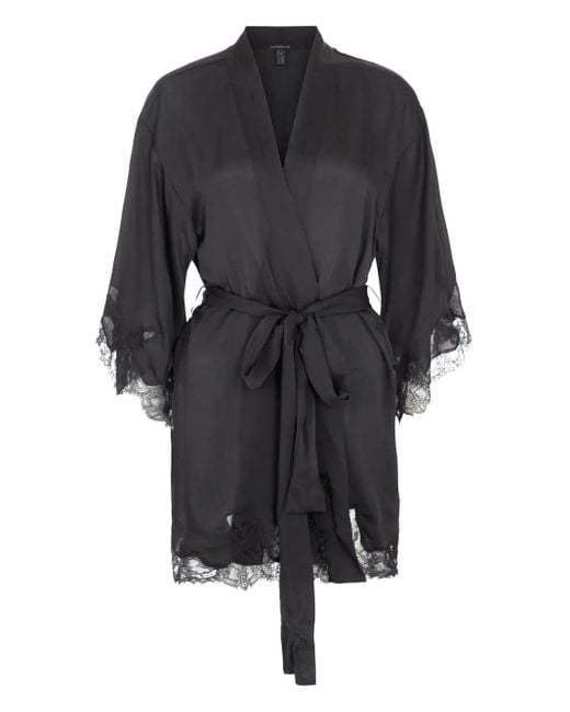 Kiki de Montparnasse Black Belted Silk Robe
