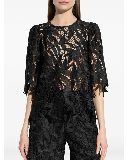 Munthe Black Bubble Lace Blouse