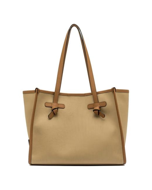 MARCELLA CLUB Natural Marcella Leather-Trim Tote Bag