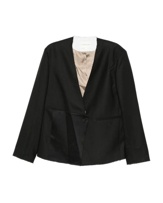 Viktoria Chan Black Blazer À Empiècements
