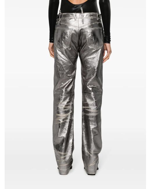 The Attico Gray Hose Im Distressed-Look