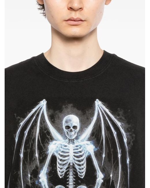 Melt Black Graphic-Print Round Neck T-Shirt for men