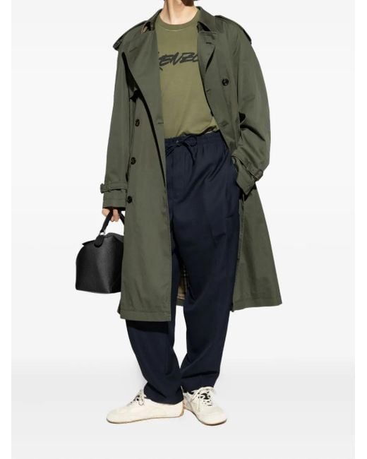 KENZO Blue Drawstring Tapered Trousers for men