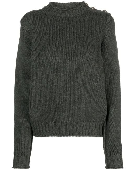 Barrie Green Button-Detail Cashmere Jumper