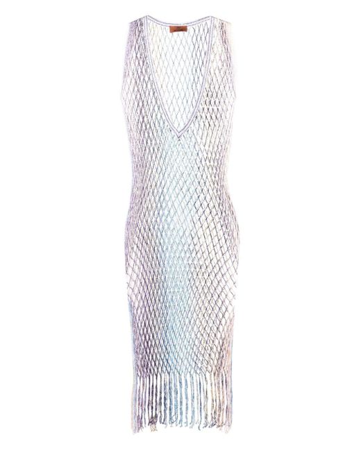 Robe en résille à coupe longue Missoni en coloris White
