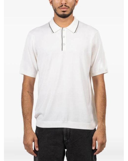 Rag & Bone White Crawford Buttoned Polo Shirt for men
