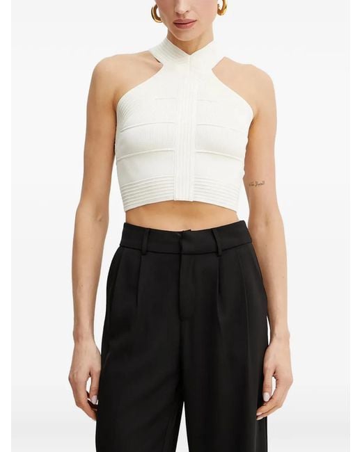 Guess Black Staci Halterneck Knitted Top