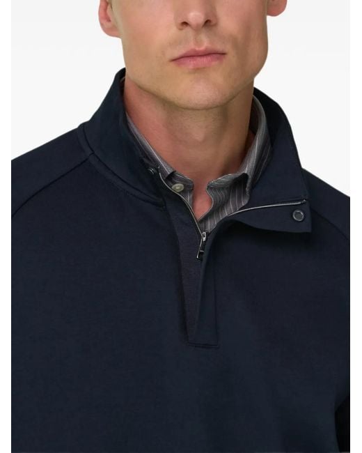 Boggi Blue Quarter-Zip Sweatshirt for men