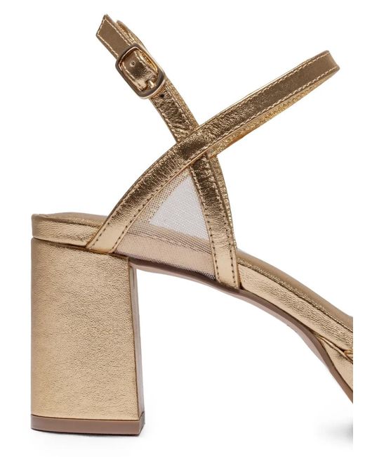 Bernardo Metallic Celeste Mesh-Panel Sandals