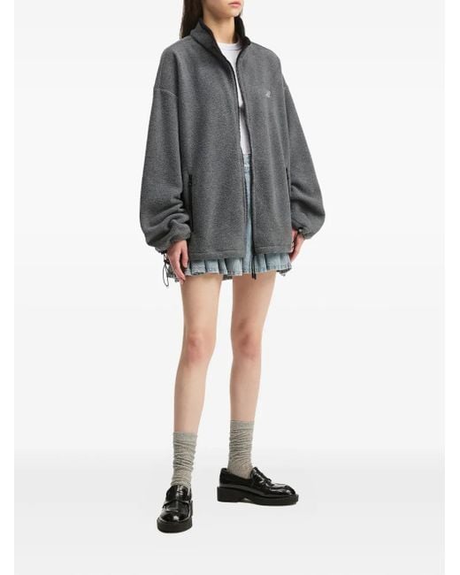 B+ AB Gray Zip-Up Fleece Jacket