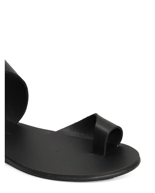 NICOLAS LAINAS Black Toe-Loop Flat Sandals