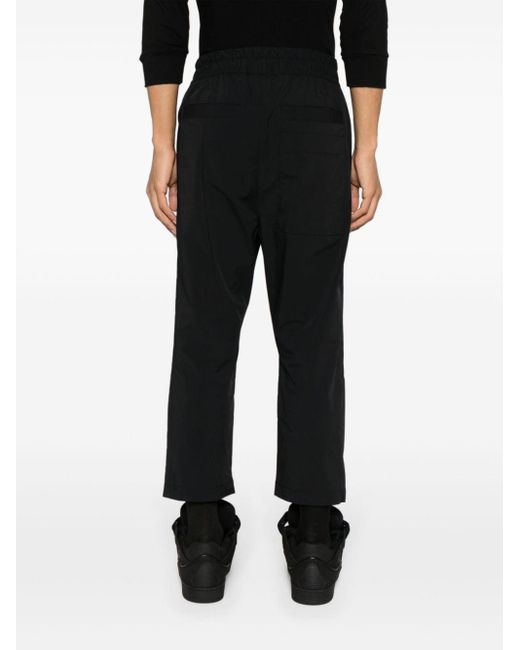 Thom Krom Black Elasticated-waist Cropped Trousers for men