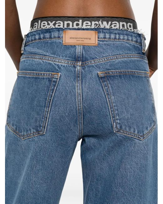 Alexander Wang Blue Jeans mit Logo-Bund