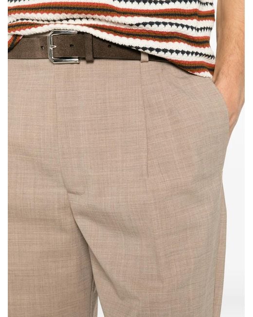 Amaranto Natural Pleated Trousers for men