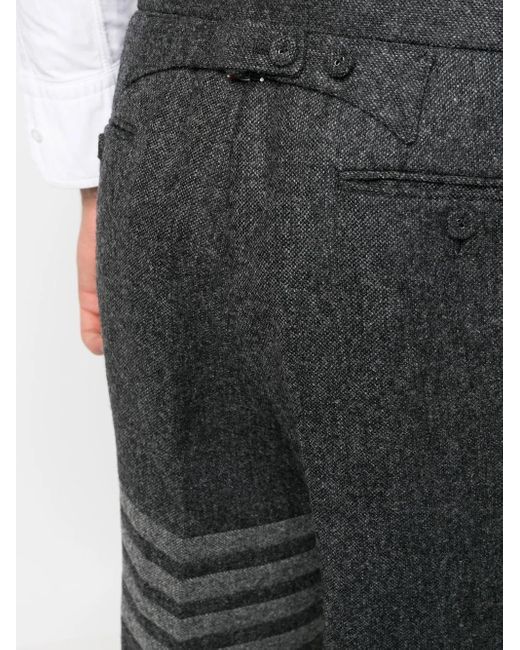 Thom Browne Gray Bar Wool Trousers for men