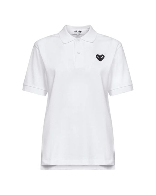 COMME DES GARÇONS PLAY White Polo À Écusson Cœur Brodé