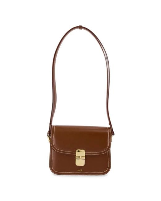 A.P.C. White Grace Leather Crossbody Bag