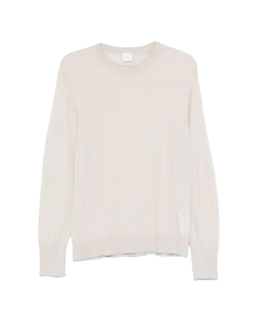 Eleventy White Round Neck Sweater for men