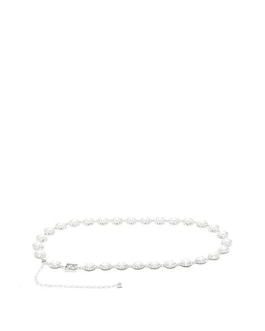 Magda Butrym White Pearl-Crystal Chain Belt