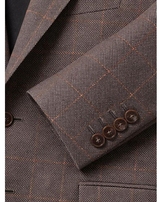 Pal Zileri Brown Veste À Carreaux for men