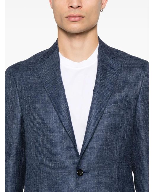 Canali Blue Single-Breasted Blazer for men