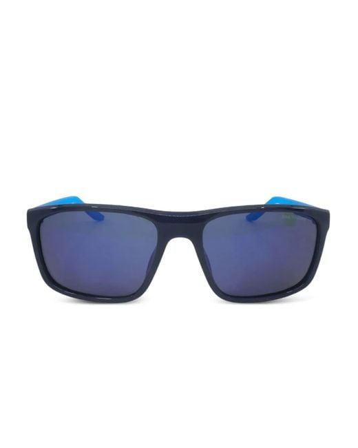 Nike Blue Fire L Rectangle-Frame Sunglasses