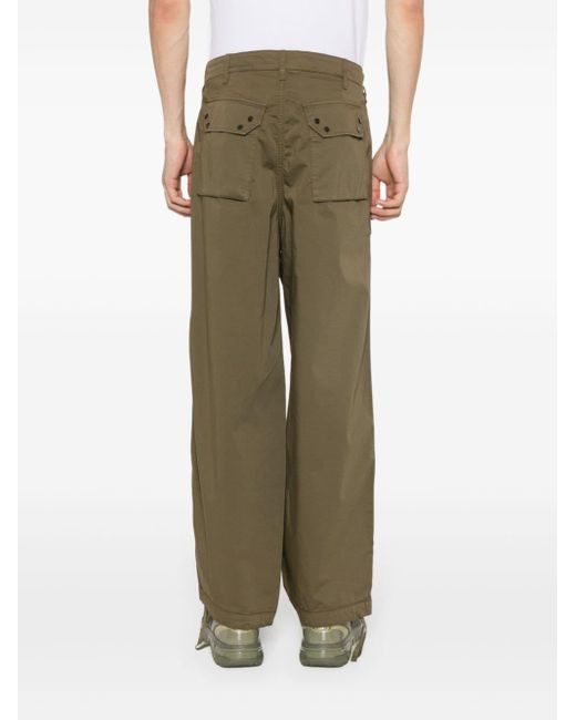 C P Company Green Drawstring-hem Loose Trousers for men