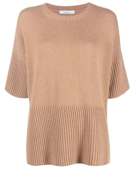 Max Mara Natural Knitted Cashmere Top