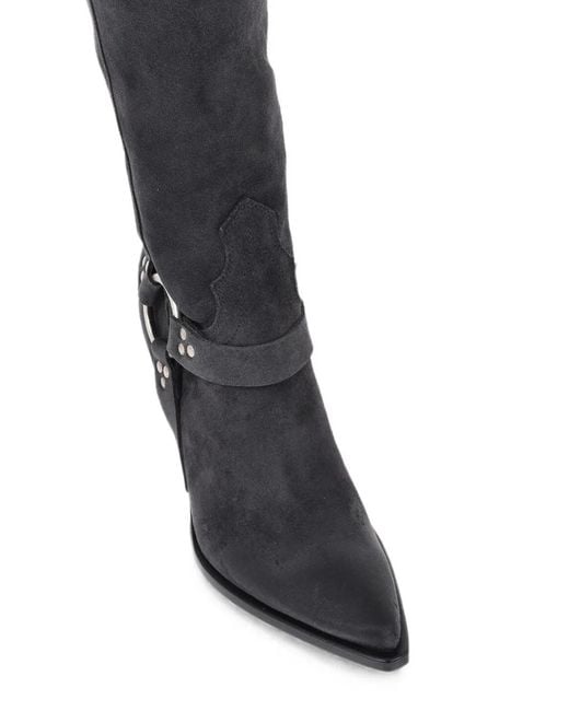 Sonora Boots Black Acapulco Belt Suede Boots